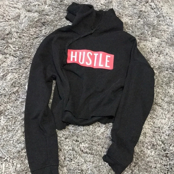 Rue 21 Women's Black Cropped‎ Top Hoodie Size Small - Picture 1 of 5